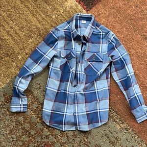 Fabkids Blue and Red Plaid Button-Down Shirt
